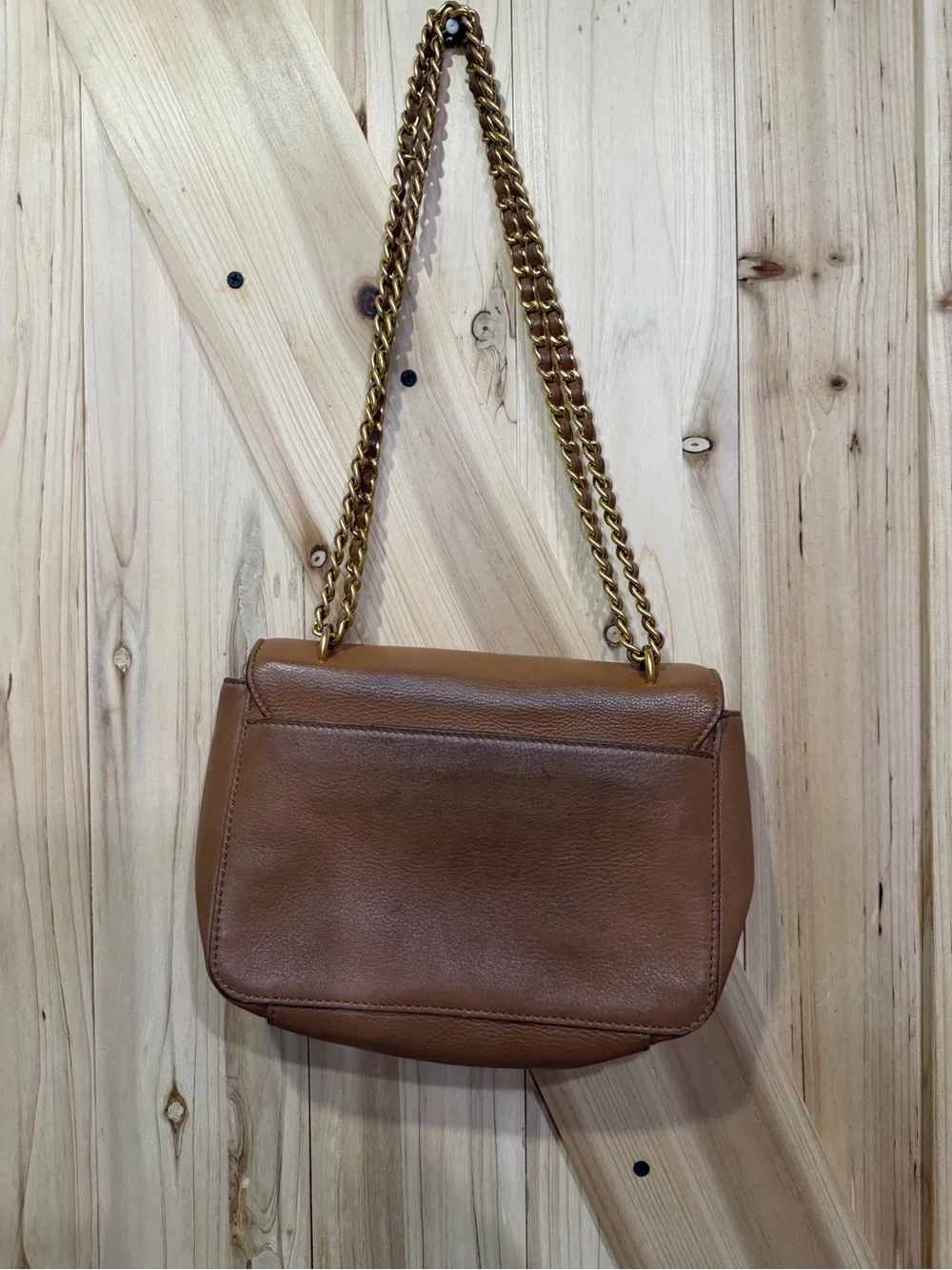 TORY BURCH Britten Convertible Tan Leather Crossbody/Shoulder Bag